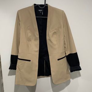 Tan/black block blazer